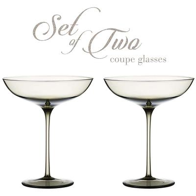 Berkware Set of 2 Luxurious and Elegant Coupe Cocktail Glass - Smoke