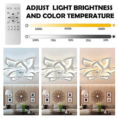 WWahuayuan 31.1 Inch Modern Ceiling Fan with Lights Remote Control