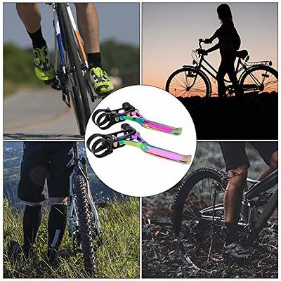 Bicycle Brake Levers 2pcs Mountain Bike Brake Handles 4 Finger 2.2cm Diameter for Most Bicycle, Road Bike, MTB, BMX, Cycling (Aluminum Alloy, Black)