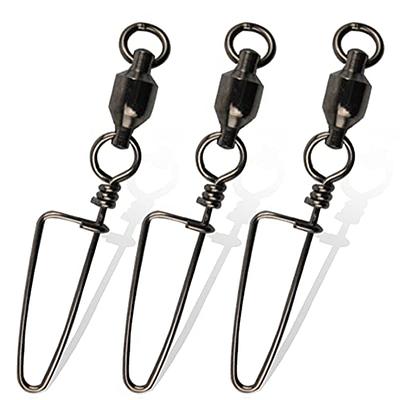 20PCS Fishing Swivel with Hanging Snap Stainless Steel Rolling