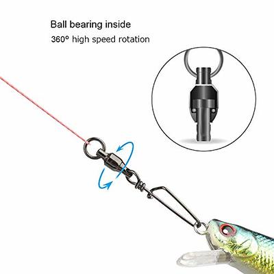 2 pcs Rolling Swivel with Open Eye Snap Heavy-Duty Fishing