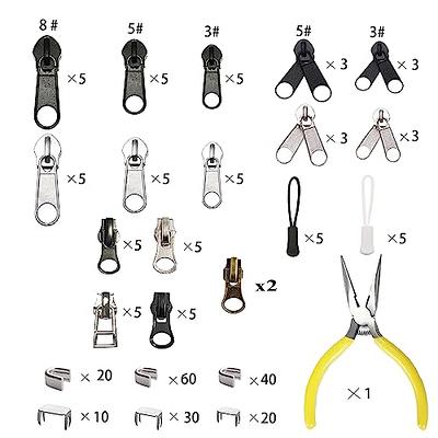 Zipper Repair Kit 255 Pcs Zipper Replacement Kit with Zipper Install Pliers  Tool and Zipper Extension Pulls for Clothing Jackets Purses Luggage  Backpacks Tents Sleeping Bag - Yahoo Shopping