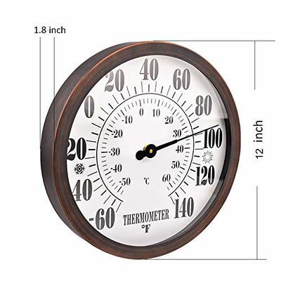 12'' Indoor Outdoor Weather Thermometer, Garden Wall Thermometer