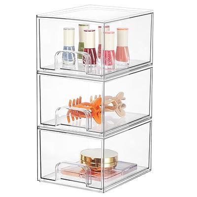 Syntus 3 Piece Set Stackable Makeup Organizers, 4.4'' Tall Acrylic Drawer  Organizer, Clear Plastic Cosmetics Storage Drawers for Vanity, Undersink, Bathroom  Organizer, Skincare, Kitchen Cabinets - Yahoo Shopping