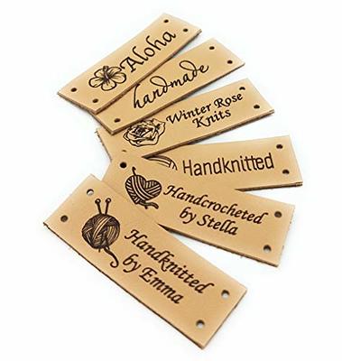 Leather Crochet Tags & Rivet Knitting Labels - custom leather