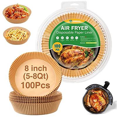 100Pcs Air Fryer Disposable Paper Liner Non-stick Oil-proof Disposable  Liners