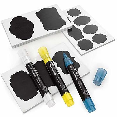 QUEFE 8pcs White Chalk Markers Liquid Chalk Markers, Chalkboard Markers Dry  Erase Marker Pens with 3mm 6mm 10mm Reversible Tips and Chalk Labels for