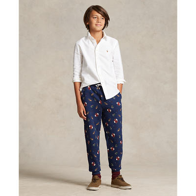 Ralph Lauren Varsity Inspired-Print Fleece Pant in Tossed Football