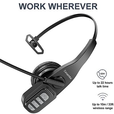  Trucker Bluetooth Headset V5.1, CVC8.0 Dual Microphone Noise  Cancelling & 35Hrs HD Talktime Hands-Free Wireless Headset, Bluetooth  Headphones with Mute Button for Cell Phones Business Home Driver : Cell  Phones 