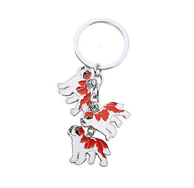  Harikaji Dog Keychain ring, Cool Cute Pet Dog Keyring Bag Charm  Mini Metal Key Ring Keyfob (The poodle) : Pet Supplies