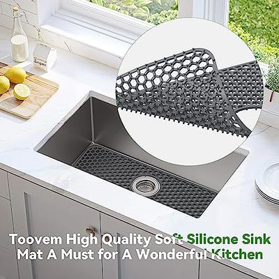 Silicone Sink Mat Toovem Kitchen Sink Mats 26''x14'' Sink Protectors for Kitchen  Sink with Heat Resistant Flexible Stable for Bottom of Farmhouse Stainless  Steel Porcelain Sink with Rear Drain - Yahoo Shopping