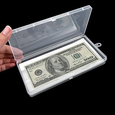 KSIWRE 100PCS Plastic Money Sleeve for Bills, Clear Paper Money