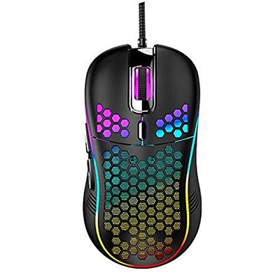 X5 Wireless Gaming Mouse with Tri-Modes BT 5.1/2.4Ghz/USB-C,Lightweight  49g,PAW3212 Optical Sensor,Rechargeable Battery,RGB LED Honeycomb Mice for