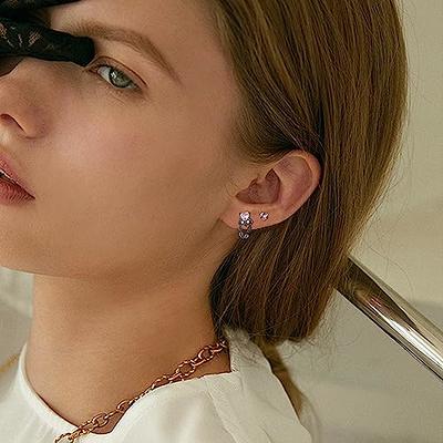 1 Pair of Screwback Flat Back Piercing Earrings Flatback Jewelry for Women  Girl 