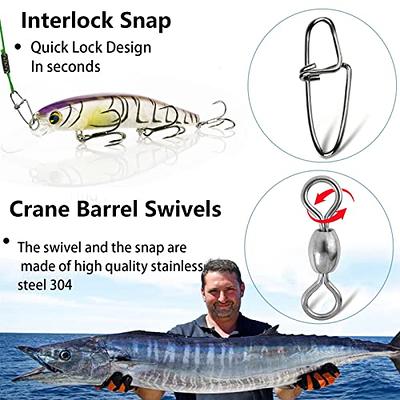 Luroad Fluorocarbon Wire Leader Line with Swivels Snap Kits