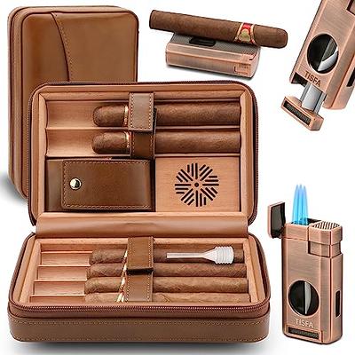 Light Luxury and Portable Leather Cigar Case 3 Holds Portable Cigars Pouch Humidor  Box Travel Smoking Storage Accessories - AliExpress