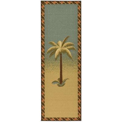 Ottomanson Kitchen Collection Tropical Palm Design Non-Slip Rubber Backing  Runner Rug, 20 x 59, Multicolor 