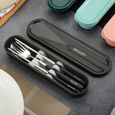 INKULEER Travel cutlery set, 18/8 stainless steel cutlery, Reusable  utensils set with case, Portable Silverware Lunch Box for Camping and  Office - Yahoo Shopping