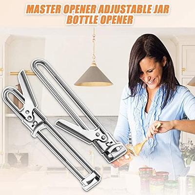 Master Jar Opener Adjustable Jar & Bottle Opener, Multifunctional Stainless Steel Manual Can Opener Jar Lid Gripper, Easy Open Adjustable Jar Opener