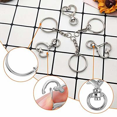 150Pcs Swivel Snap Hook Set,Stainless Steel Split Key Rings with Chain and  Jump Rings Bulk for Keychain Lanyard,Crafts Supplies
