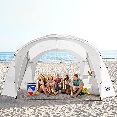 Zeepair Beach Tent Pop Up Shade Canopy Sun Shelter UPF50+ with 2 Stability Poles/Carry Bag/Ground Pegs/Sand Shovel/Windproof Ropes Portable Outdoor