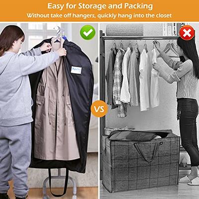 MISSLO 40 Gusseted Garment Bags for Closet Storage Travel Clear Suit Bags  Hanging Dress, Jacket, Coat, Clothes Cover, 5 Packs