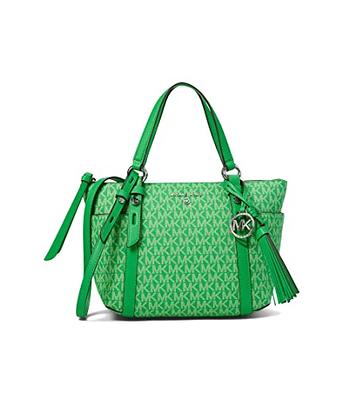 Michael Kors Sullivan Signature Logo Palm Small Convertible Top Zip Tote  Bag