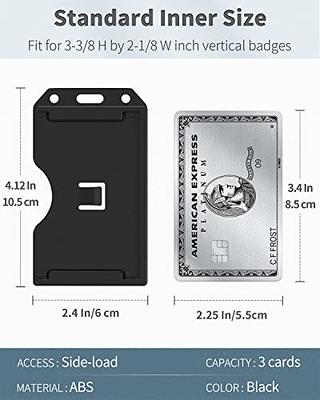 Pawfly Sliding Badge Holder Hard Black Vertical Plastic Card Case