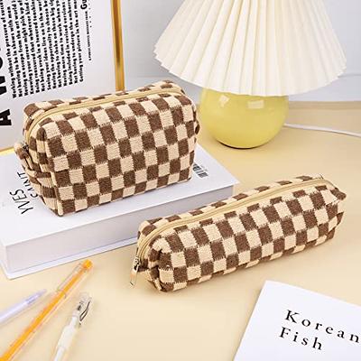  LYDZTION 2 Pieces Makeup Bag Checkered Cosmetic Bag