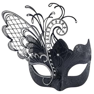 White Cat Woman Venetian Mask Mardi Gras Halloween Party