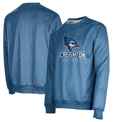 Women's Uscape Apparel Blue Creighton Bluejays Circle Scene Cropped  Pullover Hoodie