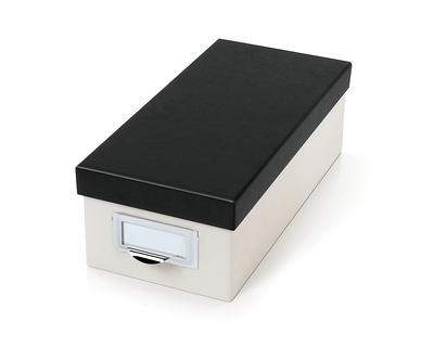 Oxford Index Card Storage Box Marble White/Black