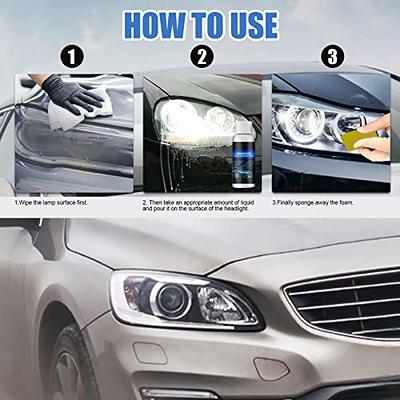 Automotive Headlight Restoration Fluid, Headlight Cleaner and Restorer Kit,  Car Maintenance Clean Retreading Agent Spray Kit, Glass Scratch Repair
