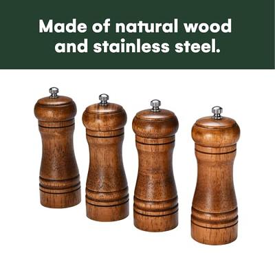 walnut wood pepper grinder set refillable