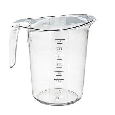 RW Base 1 Pint Measuring Jars, 10 Durable Measuring Beakers - Metric and Imperial Units, V-Shaped Spout, Clear Plastic Measuring Cups, Handle with Thu