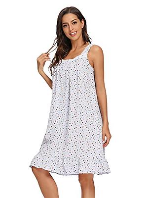 IZZY + TOBY Cotton Nightgowns for Women Sleeveless Victorian Nightgown  Lightweight Comfy Night Dress Sleepwear Cute Nighty Lounge Dress Nightshirt  Print Star L - Yahoo Shopping