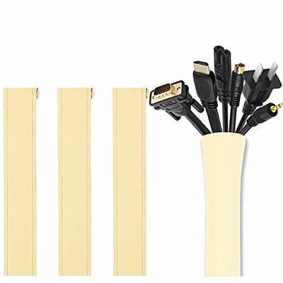 4 Pack Cable Management Sleeve, 19-20 Inch Cord Organizer System with  Zipper for TV Computer Office Home Entertainment, Flexible Cable Sleeve  Wrap Cover Wire Hider System (Black) 