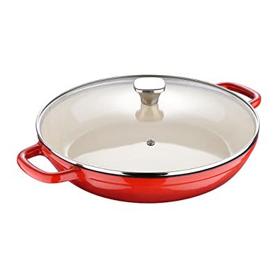 Tramontina Covered Skillet Enameled Cast Iron 12-Inch, Gradated Red,  80131/058DS