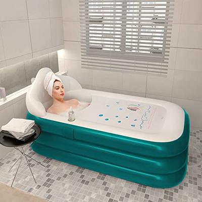 Portable Bathtub for Adult, Foldable Soaking Freestanding Collapsible Tub  for Shower, Cold Plunge Tub for Ice Bath,Hot Bath Tub, SPA Bath Tub with