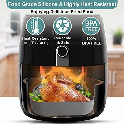 Air Fryer Silicone Liner, 8.1 IN Heavy-Duty Air Fryer Pot, Extra Thick &  Easy Cleaning, Food-Grade Reusable Durable Air Fryer Accessory, for 6 QT or