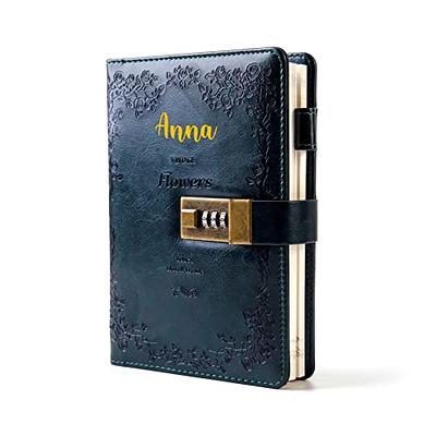 Diary with Lock for Girls Ages 8-12 Kids Journals for Writing 296 Ruled  Pages Notebook Journal with Lock, Box Set Includes Leather Journal  Notebook, Combination Lock, Pen Holder, Bracelet & Crown Pen