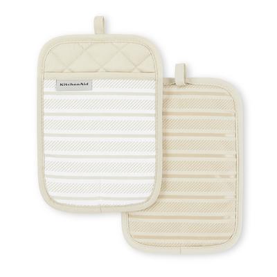 KitchenAid Easy Grip Silicone 2 Oven Mitts & 2 Pot Holders Tan