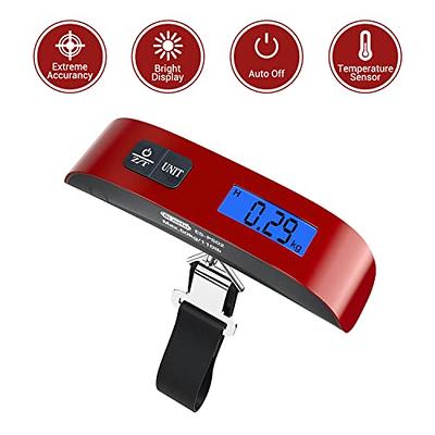 Digital Fish Scale Hanging Scale with Tape Measure,Temperature Display ( F/  C),Backlit LCD Display,110