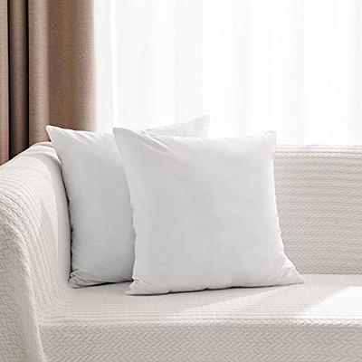 basic home 18x18 Decorative Throw Pillow Inserts-Down Feather Pillow  Inserts-Square-Cotton Fabric-Set of 2-White.