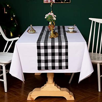 Black and White Gingham Christmas Table Runner Buffalo Check Plaid Xmas  Decoration Holiday Home Kitchen Decor (13 x 72)