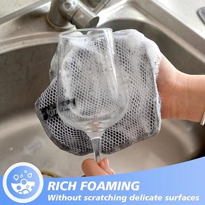 SINLAND Microfiber Dish Cloth for Washing Dishes Dish Rags Best Kitchen Washcloth Cleaning Cloths with Poly Scour Side 5 Color Assorted