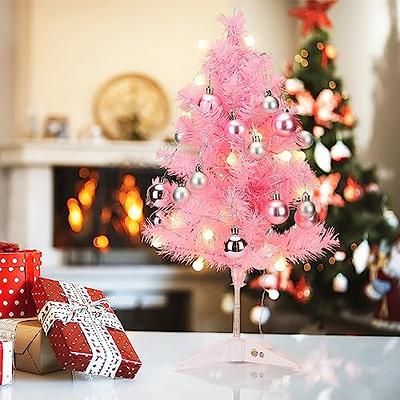 HFEHSKJ 24in Mini Artificial Christmas Tree, Pink Tabletop Christmas Tree  with Light and Ornament, Pre Lit Small Desktop Xmas Tree for Indoor and  Outdoor Holiday Decoration(Pink) - Yahoo Shopping