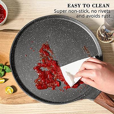 SENSARTE Nonstick Crepe Pan, Swiss Granite Coating Dosa Pan Pancake Flat  Skillet Tawa Griddle 10-Inch with Stay-Cool Handle, Induction Compatible