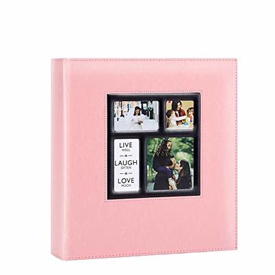 Photo Album 5x7 Clear Pages Pockets Leather Cover Slip Slide in Photo Album