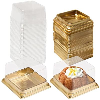 TOFLEN Disposable Sturdy Plastic Hinged Food Containers with Clear Lids (40  Pack) Clamshell Take Out Loaf Containers 7.2x4.7x3 Inches To Go Dessert